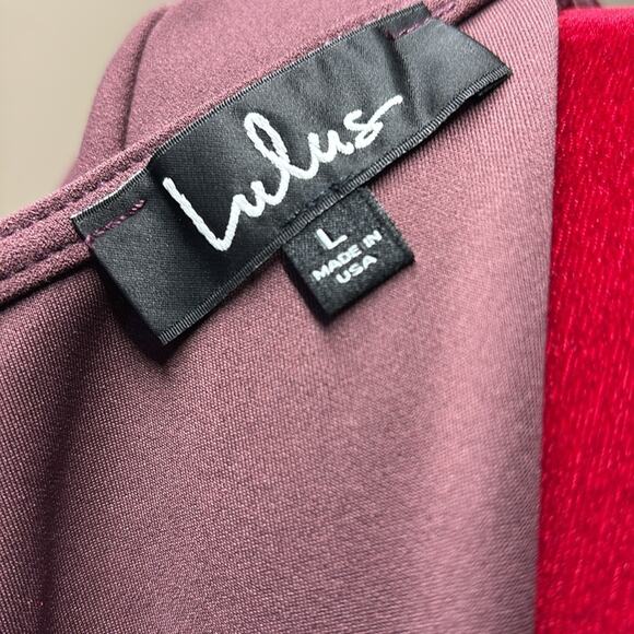 Lulus purple short sleeve Maxi dress sz L v-neck low- high mermaid dress NWT - Picture 6 of 13